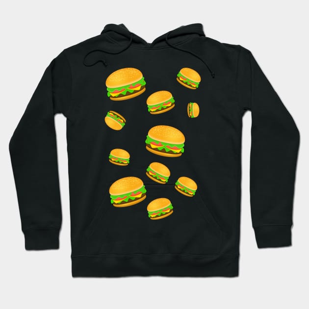 Cool and fun yummy burger pattern Hoodie by PLdesign